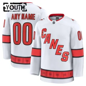 Fanatics Carolina Hurricanes Personalisiert 24/25 Away Premium Trikot - Kinder (Weiss)