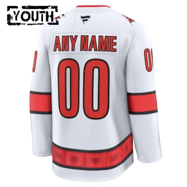 Fanatics Carolina Hurricanes Personalisiert 24/25 Away Premium Trikot - Kinder (Weiss)