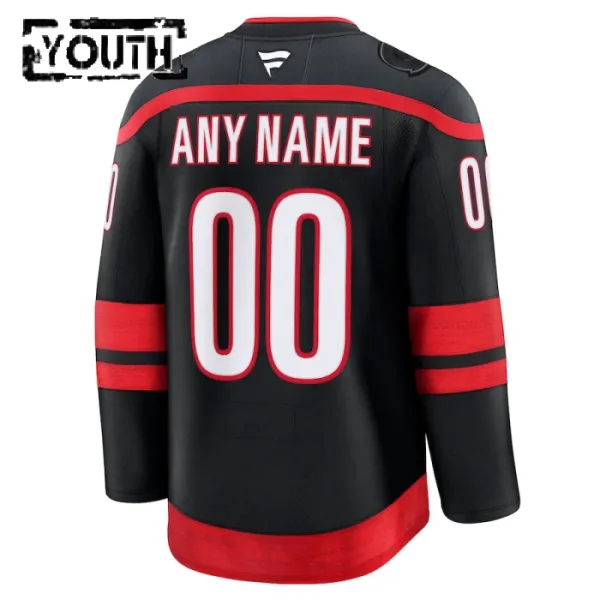 Fanatics Carolina Hurricanes Personalisiert 24/25 Home Premium Trikot - Kinder (Schwarz)