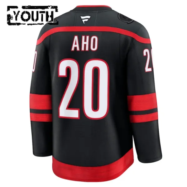 Fanatics Carolina Hurricanes Sebastian Aho 24/25 Home Premium Trikot - Kinder (Schwarz)