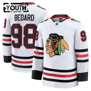 Fanatics Chicago Blackhawks Connor Bedard 24/25 Away Premium Trikot - Kinder (Weiss)