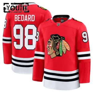 Fanatics Chicago Blackhawks Connor Bedard 24/25 Home Premium Trikot - Kinder (Rot)