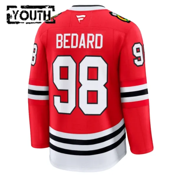 Fanatics Chicago Blackhawks Connor Bedard 24/25 Home Premium Trikot - Kinder (Rot)