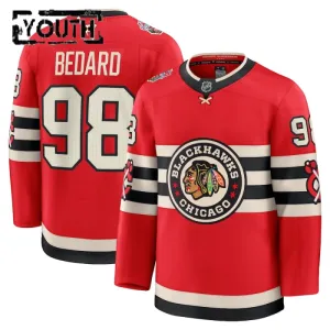 Fanatics Chicago Blackhawks Connor Bedard 24/25 Premium Winter Classic Trikot - Kinder (Rot)