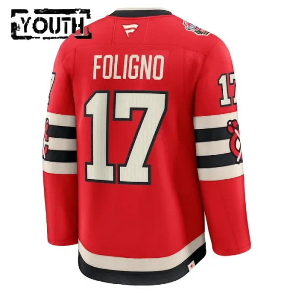 Fanatics Chicago Blackhawks Nick Foligno 24/25 Premium Winter Classic Trikot - Kinder (Rot)