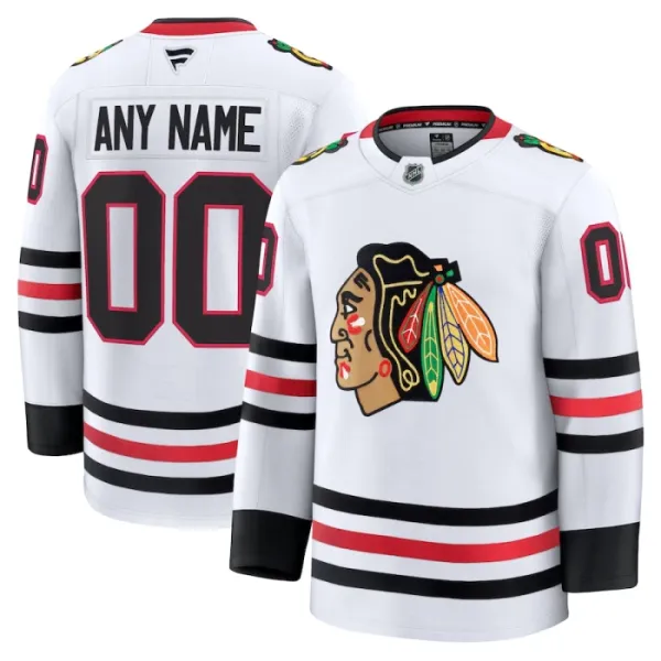 Fanatics Chicago Blackhawks Personalisiert 24/25 Away Premium Trikot - Herren (Weiss) Fanatics Chicago Blackhawks Personalisiert 24/25 Away Premium Trikot - Herren (Weiss)
