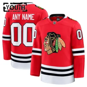 Fanatics Chicago Blackhawks Personalisiert 24/25 Home Premium Trikot - Kinder (Rot)