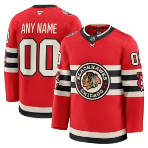 Fanatics Chicago Blackhawks Personalisiert 24/25 Premium Winter Classic Trikot - Herren (Rot)