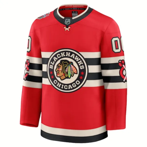 Fanatics Chicago Blackhawks Personalisiert 24/25 Premium Winter Classic Trikot - Herren (Rot)