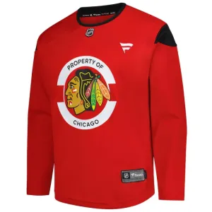 Fanatics Chicago Blackhawks Team Personalisiert 24/25 Practice Trikot - Herren (Rot)