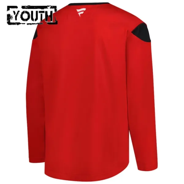 Fanatics Chicago Blackhawks Team Personalisiert 24/25 Practice Trikot - Kinder (Rot)