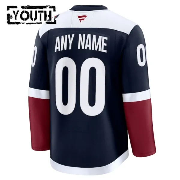 Fanatics Colorado Avalanche Personalisiert 24/25 Alternate Premium Trikot - Kinder (Navy)