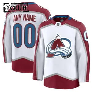 Fanatics Colorado Avalanche Personalisiert 24/25 Away Premium Trikot - Kinder (Weiss)