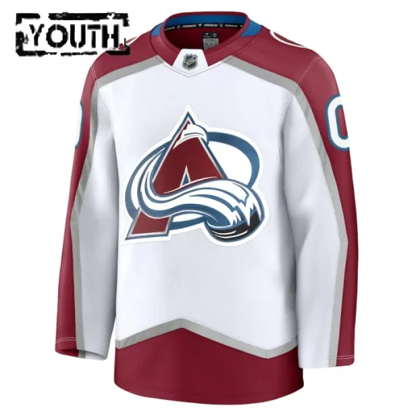 Fanatics Colorado Avalanche Personalisiert 24/25 Away Premium Trikot - Kinder (Weiss)