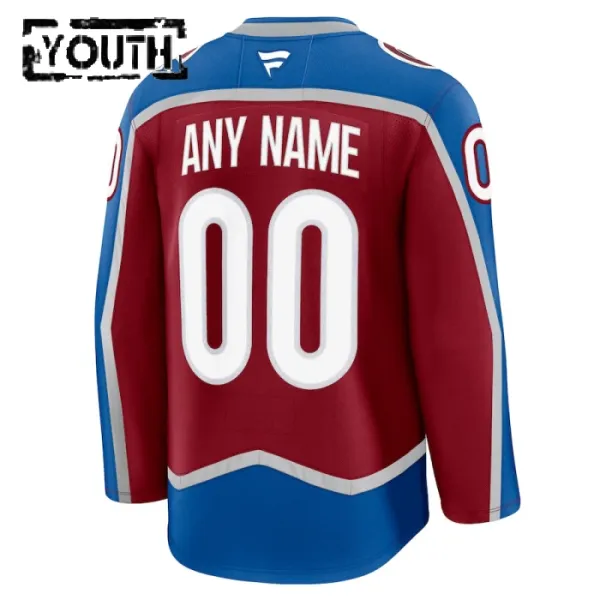 Fanatics Colorado Avalanche Personalisiert 24/25 Home Premium Trikot - Kinder (Rot)