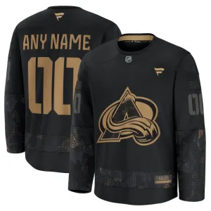Fanatics Colorado Avalanche Personalisiert 24/25 Military Appreciation Practice Trikot - Herren (Schwarz)