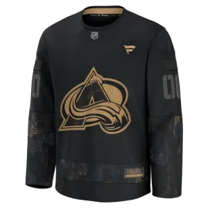Fanatics Colorado Avalanche Personalisiert 24/25 Military Appreciation Practice Trikot - Herren (Schwarz)