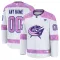 Fanatics Columbus Blue Jackets Hockey Fights Cancer Personalisiert 24/25 Practice Trikot - Herren (Weiss)
