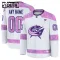 Fanatics Columbus Blue Jackets Hockey Fights Cancer Personalisiert 24/25 Practice Trikot - Kinder (Weiss)