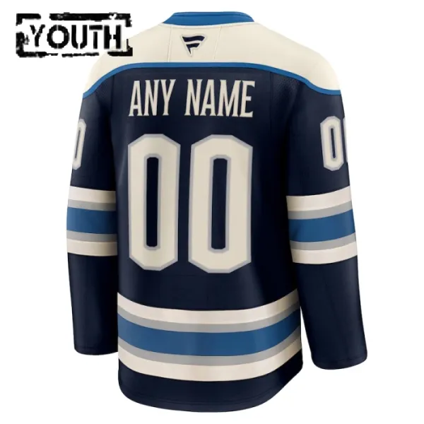 Fanatics Columbus Blue Jackets Personalisiert 24/25 Alternate Premium Trikot - Kinder (Navy)