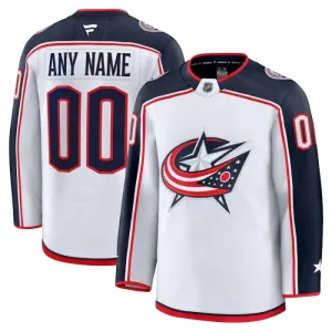 Fanatics Columbus Blue Jackets Personalisiert 24/25 Away Premium Trikot - Herren (Weiss)