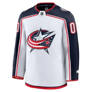 Fanatics Columbus Blue Jackets Personalisiert 24/25 Away Premium Trikot - Herren (Weiss)