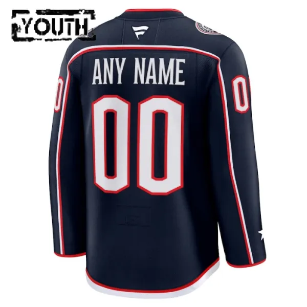 Fanatics Columbus Blue Jackets Personalisiert 24/25 Home Premium Trikot - Kinder (Navy)