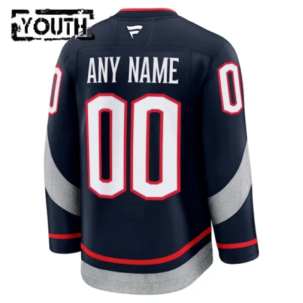 Fanatics Columbus Blue Jackets Personalisiert 24/25 Premium Stadium Series Trikot - Kinder (Navy)