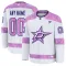Fanatics Dallas Stars Hockey Fights Cancer Personalisiert 24/25 Practice Trikot - Herren (Weiss)