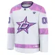 Fanatics Dallas Stars Hockey Fights Cancer Personalisiert 24/25 Practice Trikot - Herren (Weiss)