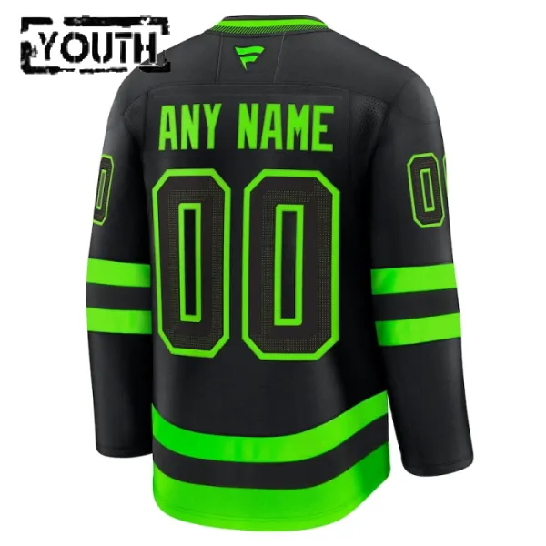 Fanatics Dallas Stars Personalisiert 24/25 Alternate Premium Trikot - Kinder (Schwarz)