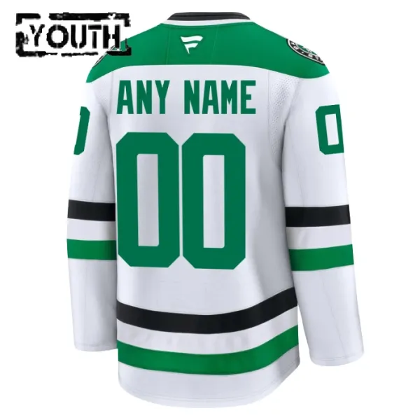 Fanatics Dallas Stars Personalisiert 24/25 Away Premium Trikot - Kinder (Weiss)