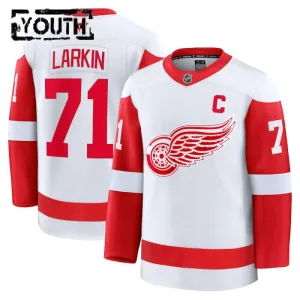 Fanatics Detroit Red Wings Dylan Larkin 24/25 Away Premium Trikot - Kinder (Weiss)