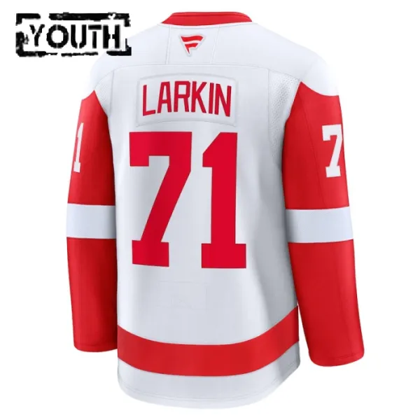 Fanatics Detroit Red Wings Dylan Larkin 24/25 Away Premium Trikot - Kinder (Weiss)