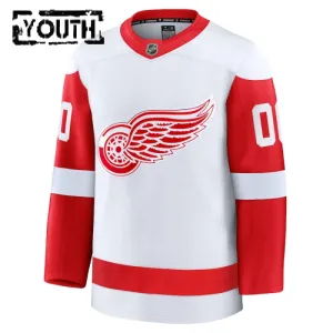 Fanatics Detroit Red Wings Personalisiert 24/25 Away Premium Trikot - Kinder (Weiss)