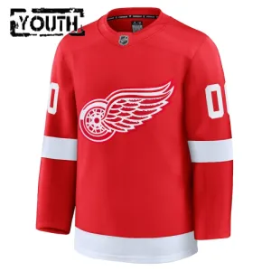 Fanatics Detroit Red Wings Personalisiert 24/25 Home Premium Trikot - Kinder (Rot)