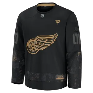 Fanatics Detroit Red Wings Personalisiert 24/25 Military Appreciation Practice Trikot - Herren (Schwarz)