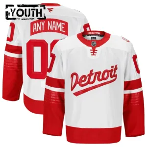 Fanatics Detroit Red Wings Personalisiert 24/25 Premium Stadium Series Trikot - Kinder (Weiss)