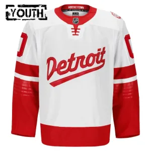 Fanatics Detroit Red Wings Personalisiert 24/25 Premium Stadium Series Trikot - Kinder (Weiss)