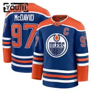 Fanatics Edmonton Oilers Connor McDavid 24/25 Home Premium Trikot - Kinder (Blau)