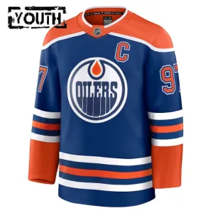 Fanatics Edmonton Oilers Connor McDavid 24/25 Home Premium Trikot - Kinder (Blau)