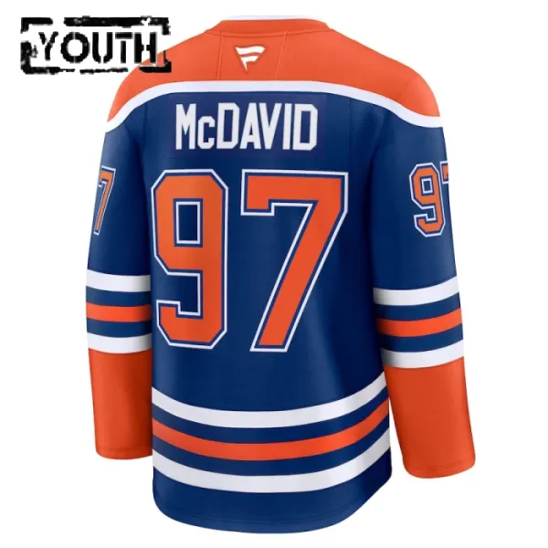 Fanatics Edmonton Oilers Connor McDavid 24/25 Home Premium Trikot - Kinder (Blau)