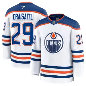 Fanatics Edmonton Oilers Leon Draisaitl 24/25 Away Premium Trikot - Herren (Weiss)