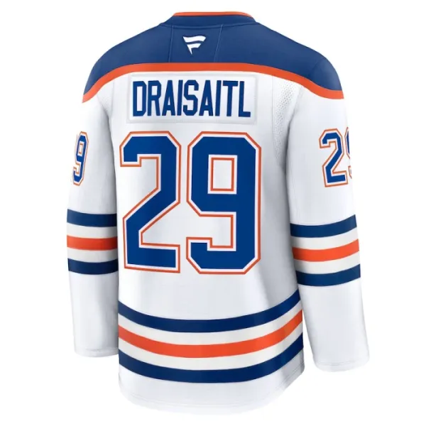 Fanatics Edmonton Oilers Leon Draisaitl 24/25 Away Premium Trikot - Herren (Weiss)