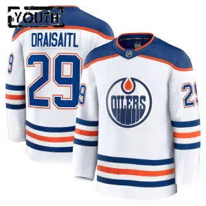 Fanatics Edmonton Oilers Leon Draisaitl 24/25 Away Premium Trikot - Kinder (Weiss)