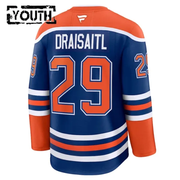 Fanatics Edmonton Oilers Leon Draisaitl 24/25 Home Premium Trikot - Kinder (Blau)