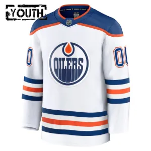 Fanatics Edmonton Oilers Personalisiert 24/25 Away Premium Trikot - Kinder (Weiss)