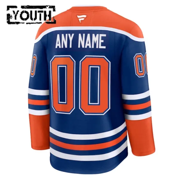 Fanatics Edmonton Oilers Personalisiert 24/25 Home Premium Trikot - Kinder (Blau)