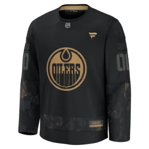 Fanatics Edmonton Oilers Personalisiert 24/25 Military Appreciation Practice Trikot - Herren (Schwarz)