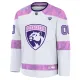 Fanatics Florida Panthers Hockey Fights Cancer Personalisiert 24/25 Practice Trikot - Herren (Weiss)